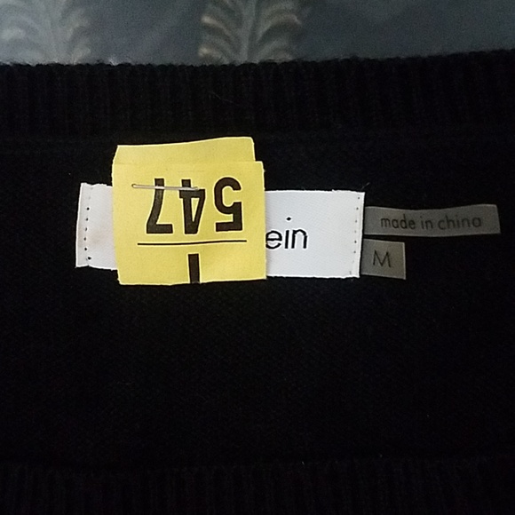 Calvin Klein Black & White Striped Sweater Dress - Picture 3 of 3